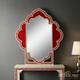 Red and Ivory Bone Inlay Wall Mirror | Luxury Handmade Mirror