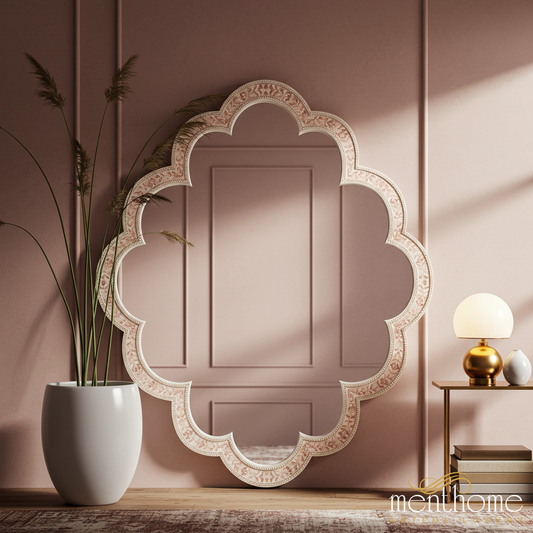 Vintage Ornate Floral Pattern Wall Mirror | Luxury Handmade Mirror