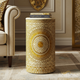 Luxurious Gold Mandala Drum Table | Luxury Handmade Side Table