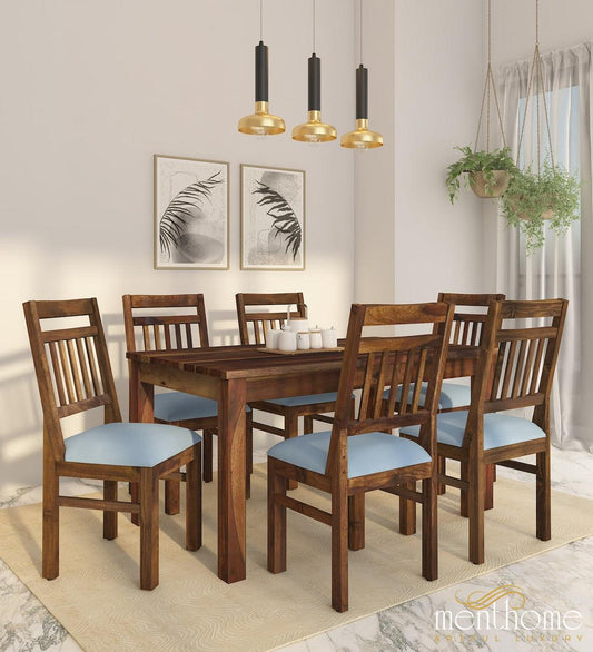 Modern Rosewood Dining Chair and Table In Provincial Teak Finish with Cushioning | Luxury Handmade Chair
