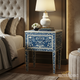 Blue Floral Inlaid Bedside Table | Luxury Handmade Bedside Table