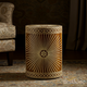 Decorative Wooden Round Side Table with Sunburst Inlay | Luxury Handmade Stool