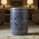 Blue and White Decorative inlay Garden Stool | Luxury Handmade Stool