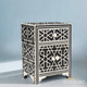 Bone Inlay Bedside Table with a Captivating Geometrical Pattern | Luxury Handmade Bedside Table