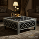 Handcrafted Black and White Geometric Pattern Square Coffee Table | Luxury Handmade Coffee Table