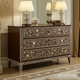 Vintage Floral Inlaid Wooden Chest of Drawers | Luxury Handmade Dresser