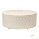 Round Honey Comb Coffee Table Bone Inlay | Luxury Handmade Coffee Table