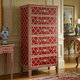 Red Bone Inlay Chest of Drawers | Luxury Handmade Tallboy