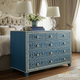 Hand-Painted Blue Floral Patterned Wooden Dresser | Luxury Handmade Dresser