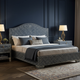 Luxury Chevron Pattern Upholstered Bed with Matching Nightstands