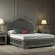 Luxury Black Bone Inlay King Bed with Matching Nightstands