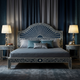 Handcrafted Inlaid Wooden King Size Bed with Matching Nightstands