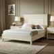 Elegance Ivory Greek Key Upholstered Bed
