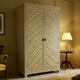 Ornate Handcrafted Two-Door Wooden Wardrobe | Luxury Handmade Wardrobe