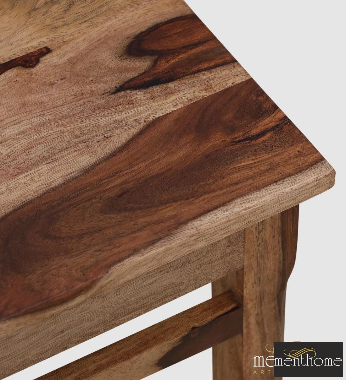 Rosewood Dining Table and Chair In Provincial Teak Finish with Cushioning | Luxury Handmade Chair