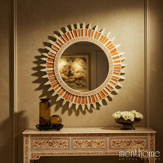Vintage Sunburst Decorative Wall Mirror | Luxury Handmade Mirror