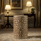 Handcrafted Bone Inlay Wooden Stool | Luxury Handmade Stool