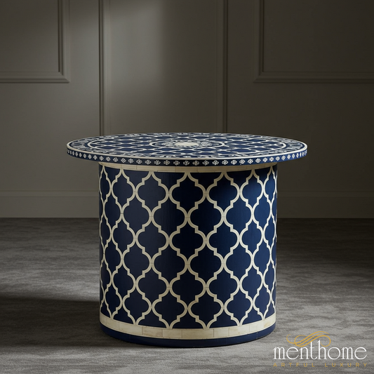 Moroccan Patterned Round Side Table | Luxury Handmade Coffee Table