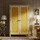 Elegant Vintage Yellow and Ivory Armoire Cabinet | Luxury Handmade Wardrobe