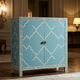 Hand-Painted Blue Wooden Storage Cabinet | Luxury Handmade Cabinet