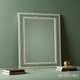 Decorative Green and White Patterned Wall Mirror | Luxury Handmade Mirror