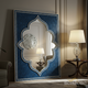 Elegant Blue Decorative Wall Mirror with Ornate Frame | Luxury Handmade Mirror