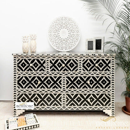 Bone Inlay dresser Handmade Design Bone inlay Wooden for Home Decorative Cabinet | Luxury Handmade Cabinet