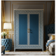 Elegant Blue and White Greek Key Pattern Wardrobe | Luxury Handmade Wardrobe