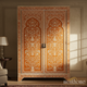 Hand-Painted Floral Wooden Wardrobe | Luxury Handmade Wardrobe