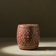 Handcrafted Red and White Floral Patterned inlay Garden Stool | Luxury Handmade Stool