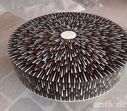 Bone inlay Sun Rays design coffee table | Luxury Handmade Coffee Table