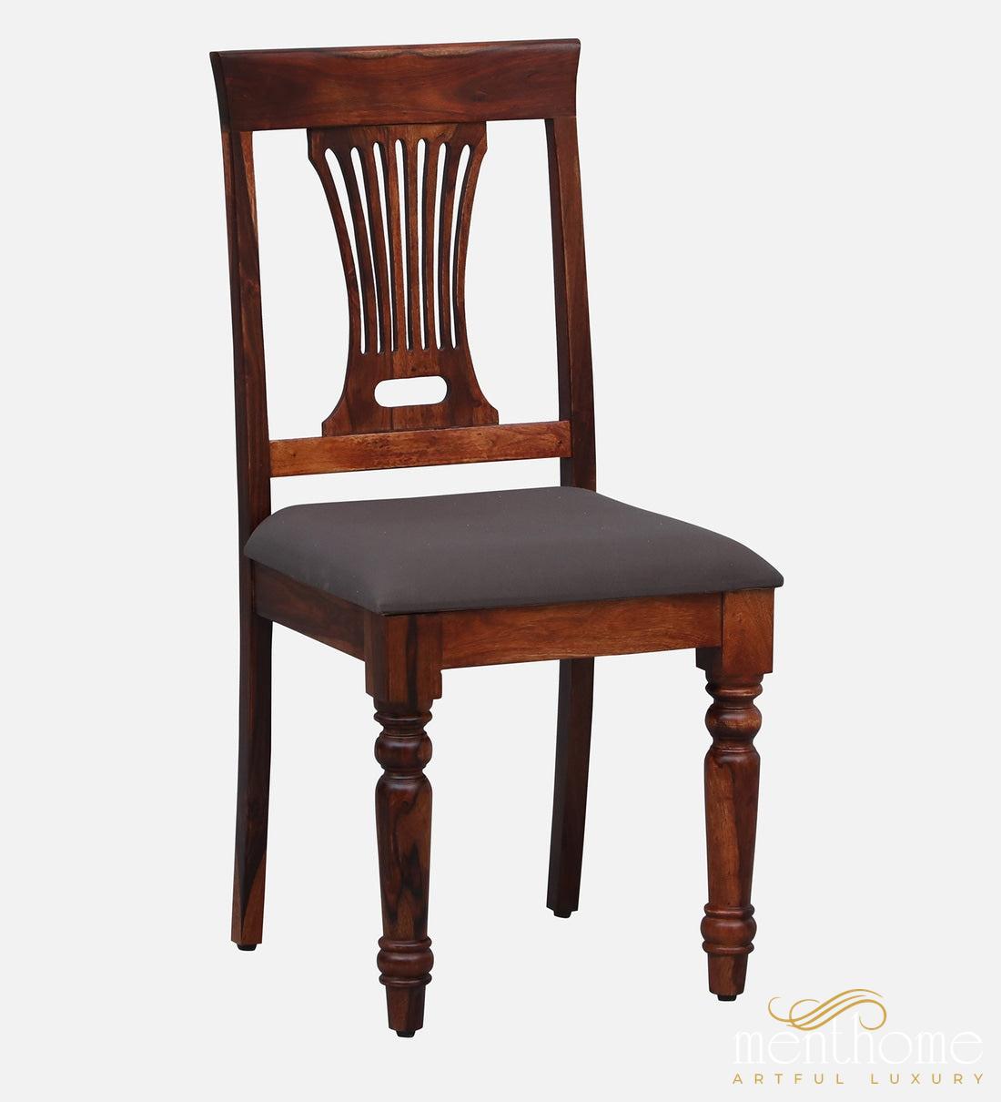 Rosewood Dining Table and Chair In Provincial Teak Finish with Cushioning | Luxury Handmade Chair
