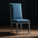 Inlay Chair with Blue Chevron Upholstery | Luxury Handmade Chair