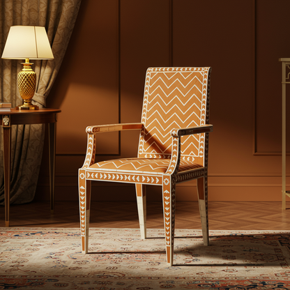 Luxury Inlay Chevron Armchair | Luxury Handmade Chair