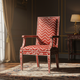 Luxury Red and White Inlay Armchair | Luxury Handmade Chair