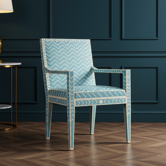 Inlay Chevron Armchair | Luxury Handmade Chair