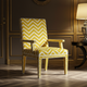 Yellow Chevron Inlay Accent Chair | Luxury Handmade Chair