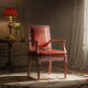 Inlay Luxury Red Leather Armchair | Luxury Handmade Chair