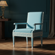 Inlay Blue Upholstered Armchair | Luxury Handmade Chair
