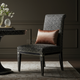 Inlay Patterned Upholstered Chair with Accent Cushion | Luxury Handmade Chair
