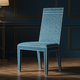 Inlay Chair with Blue Geometric Pattern | Luxury Handmade Chair