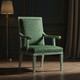 Elegant Green Inlay Chair | Luxury Handmade Chair