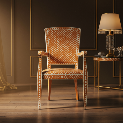 Luxury Inlay Pattern Armchair | Luxury Handmade Chair
