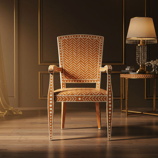 Luxury Inlay Pattern Armchair | Luxury Handmade Chair