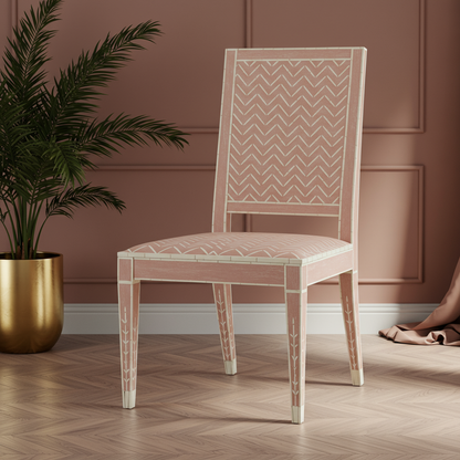 Elegant Pink Inlay Chair | Luxury Handmade Chair