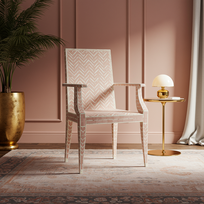 Luxury Inlay Chair with Chevron Pattern | Luxury Handmade Chair