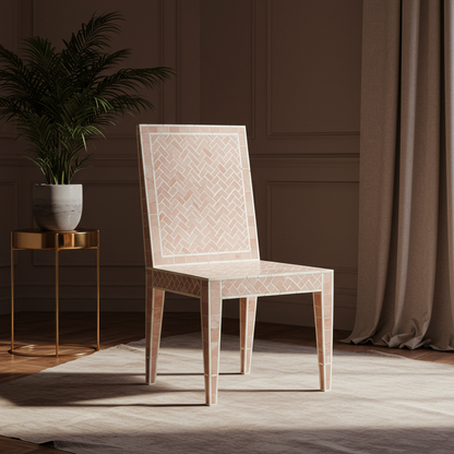 Elegant Inlay Tile Chair | Luxury Handmade Chair