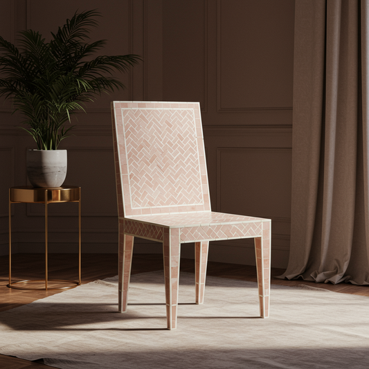 Elegant Inlay Tile Chair | Luxury Handmade Chair
