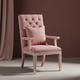Inlay Chair in Blush Pink Velvet | Luxury Handmade Chair