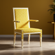 Inlay Chair with Yellow Geometric Upholstery | Luxury Handmade Chair